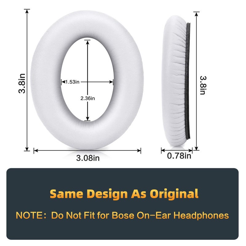 GEVO Premium Replacement Ear Pads Compatible for Bose QC35 & QC35ii Over-Ear Headphones Made by GEVO- Comfortable Adaptive Memory Foam and Extra Durable Earpads Kit for Bose QuietComfort 35 &35ii(White) - Image 3